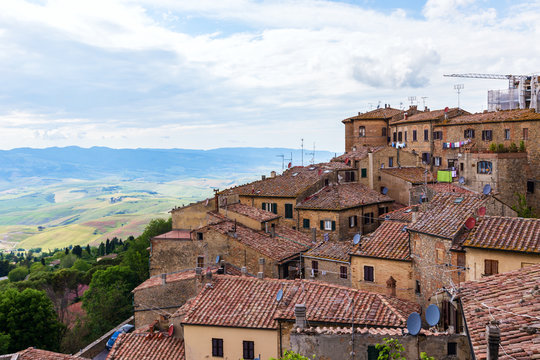 Ancient center of village Volterra in Italy