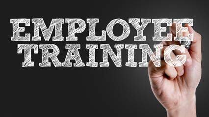 Hand writing the text: Employee Training