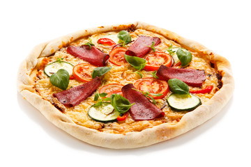 Pizza on white background