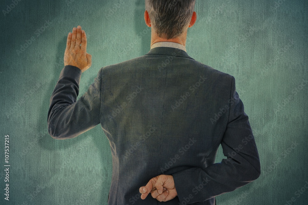 Canvas Prints Composite image of rear view of businessman taking oath