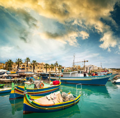 fishing boats near village of Marsaxlokk