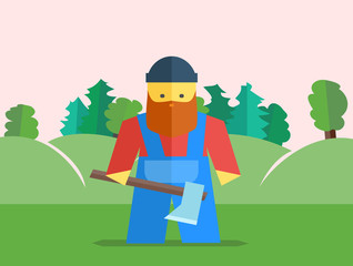 vector lumberjack with axe