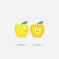 Illustration of colored apples on white background
