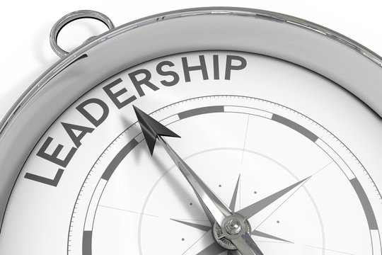 Compass pointing to leadership