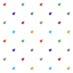 Bugs colorful on white seamless pattern texture.