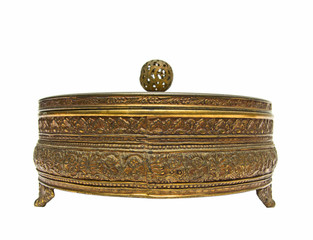 Vintage jewelry box isolated over white