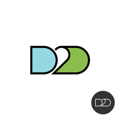 Door to door abbreviation logo. Linear style with flat colors.