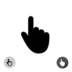 Obraz premium Hand cursor silhouette icon. Hand pointer symbol with finger up.