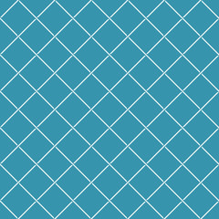 Crossing sea ropes diagonal net seamless pattern. White on a blu