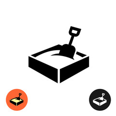 Sandbox icon. Black sign with color and inverted versions. - 107541028
