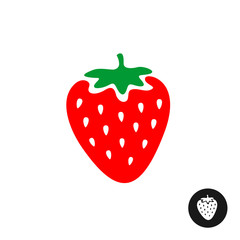 Strawberry vector cartoon illustration. Color symbol with white - 107541276