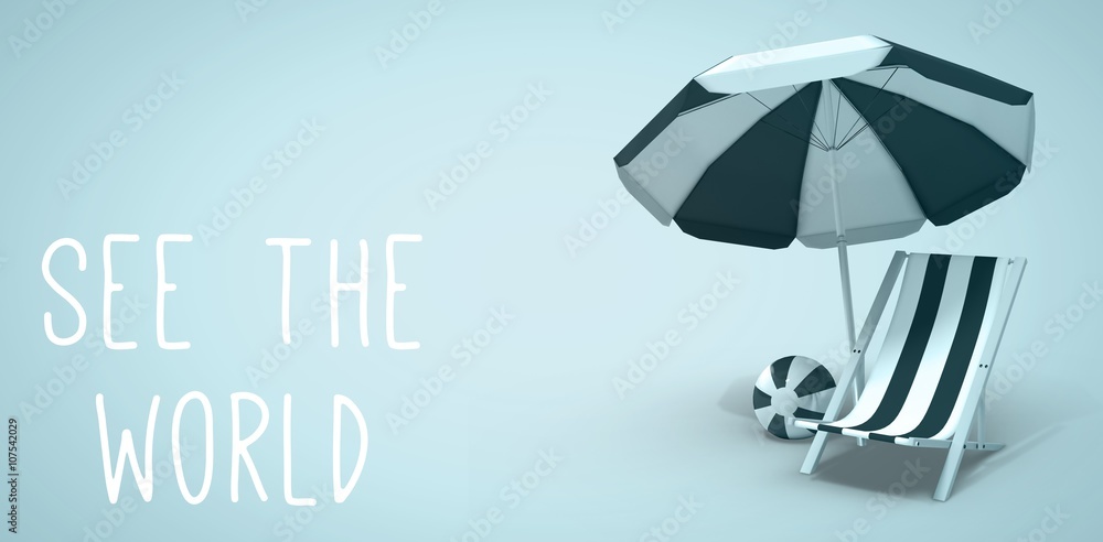 Poster composite image of see the world message