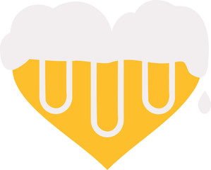 Beer heart with foam