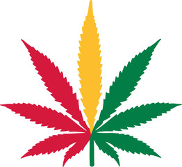 Marijuana hemp leaf jamaica flag