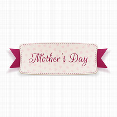 Mothers Day greeting Card with Text and Ribbon