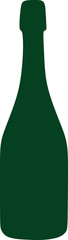 Sparkling wine bottle green icon