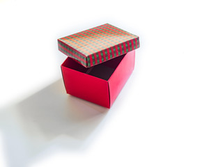 red paper box for present or anniversary object