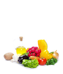 fresh vegetables on the white background