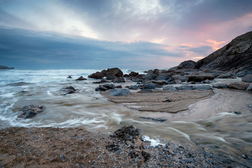 Fototapeta premium Stormy Beach at Dusk