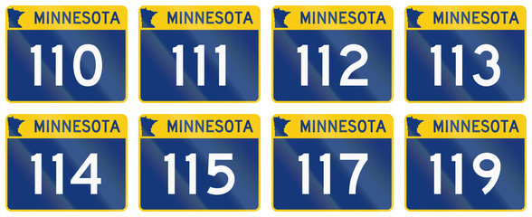 Collection of Minnesota Route shields used in the United States