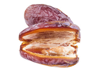 sweet dry date fruit isolated on white