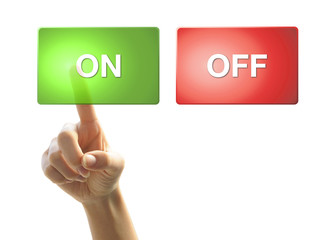 ボタンを押す手（オンとオフ）