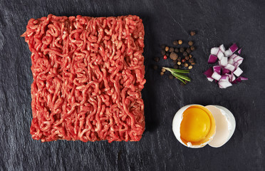 minced meat. top view