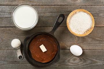 pancake and ingredients