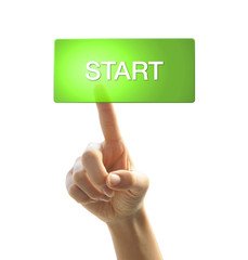 ボタンを押す手（スタート）