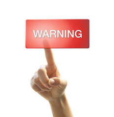 ボタンを押す手（警告）