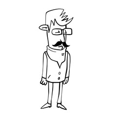 Cartoon hipster illustration