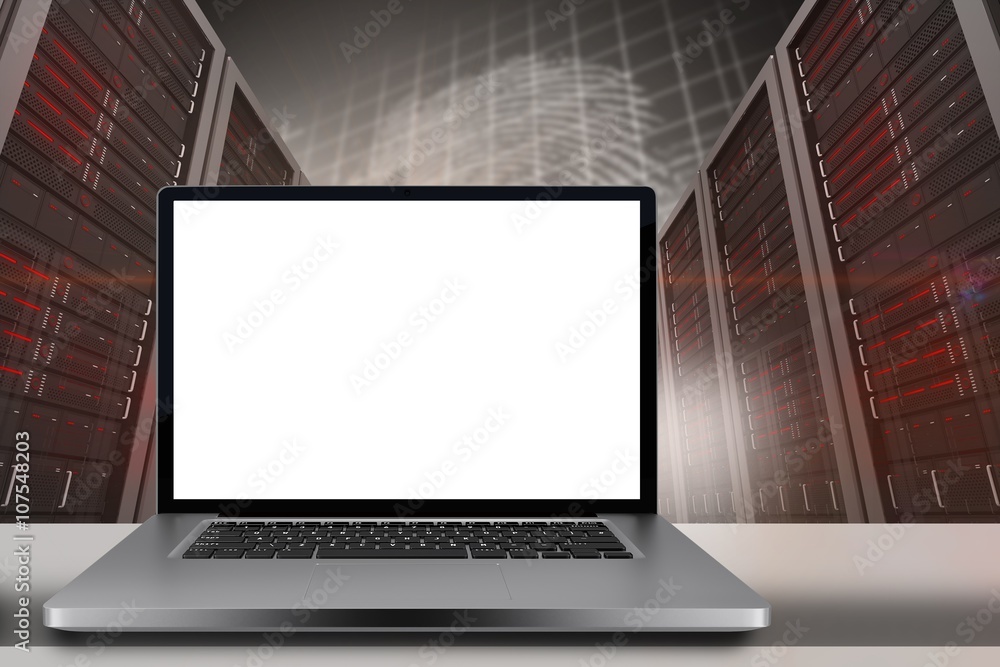 Poster composite image of a large screen of a computer