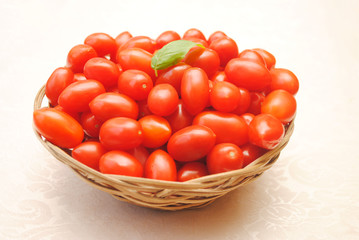 Fresh Cherry Tomatoes in a Basket