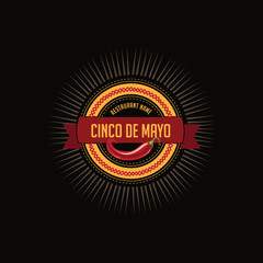 Fototapeta na wymiar Cinco De Mayo round badge EPS 10 vector royalty free stock illustration