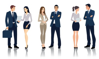 Obraz premium businessmen and their assistants
