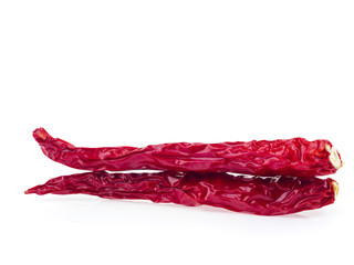 dried red chili isolated on white