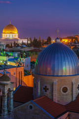 Naklejka premium Jerusalem Old City at Night, Israel