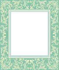 Green frame with vintage ornament