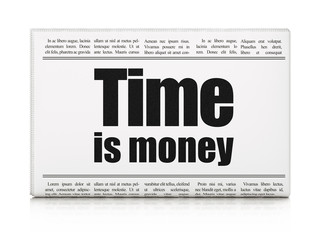 Finance concept: newspaper headline Time Is money