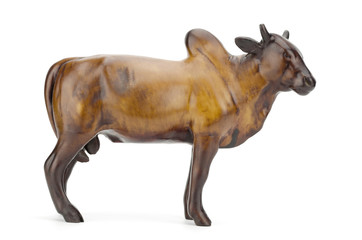 Cow sculpture isolated on white background clipping path