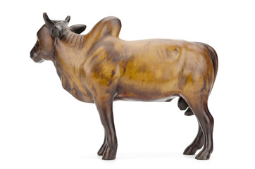 Cow sculpture isolated on white background clipping path