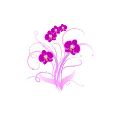 Decorative bouquet purple orchid 