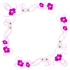 Delicate frame with orchid flowers 