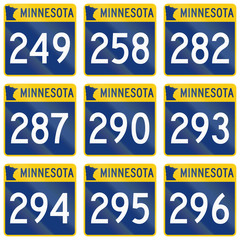 Collection of Minnesota Route shields used in the United States