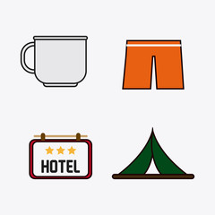 set icons of travel design, vector illustration