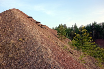 peak of a hill on an old copper mine territory in the forest near Kielce, Poland