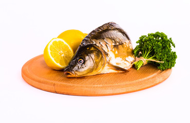 Fresh raw fish and food ingredients
