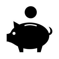 vector piggy money bank icon 