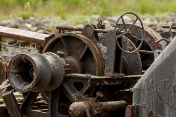 Old rusty machinery on a fishing boat