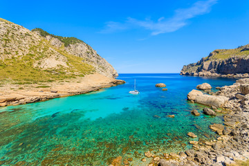 Fototapeta na wymiar A view of Cala Figuera bay on Cap Formentor, Majorca island, Spain